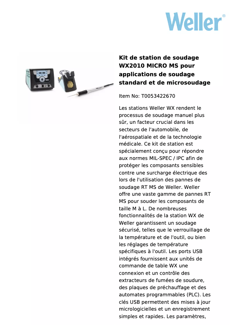 First page image of the manual for WX 2010