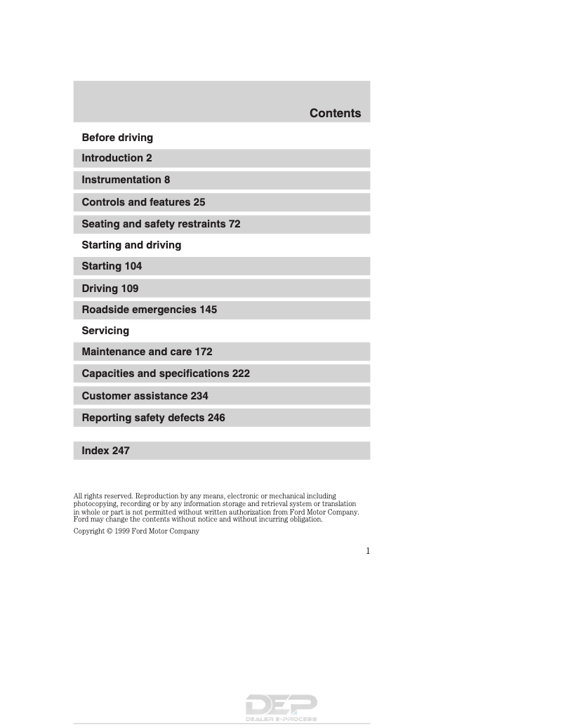 Page 1 of the manual User Manual Ford F-350 Super Duty (2000)