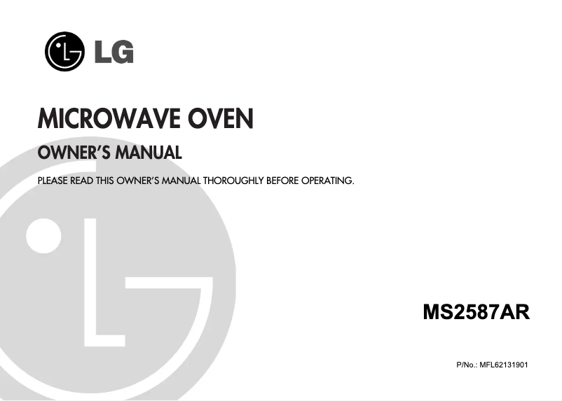 Page 1 of the manual User Manual LG MS2587AR