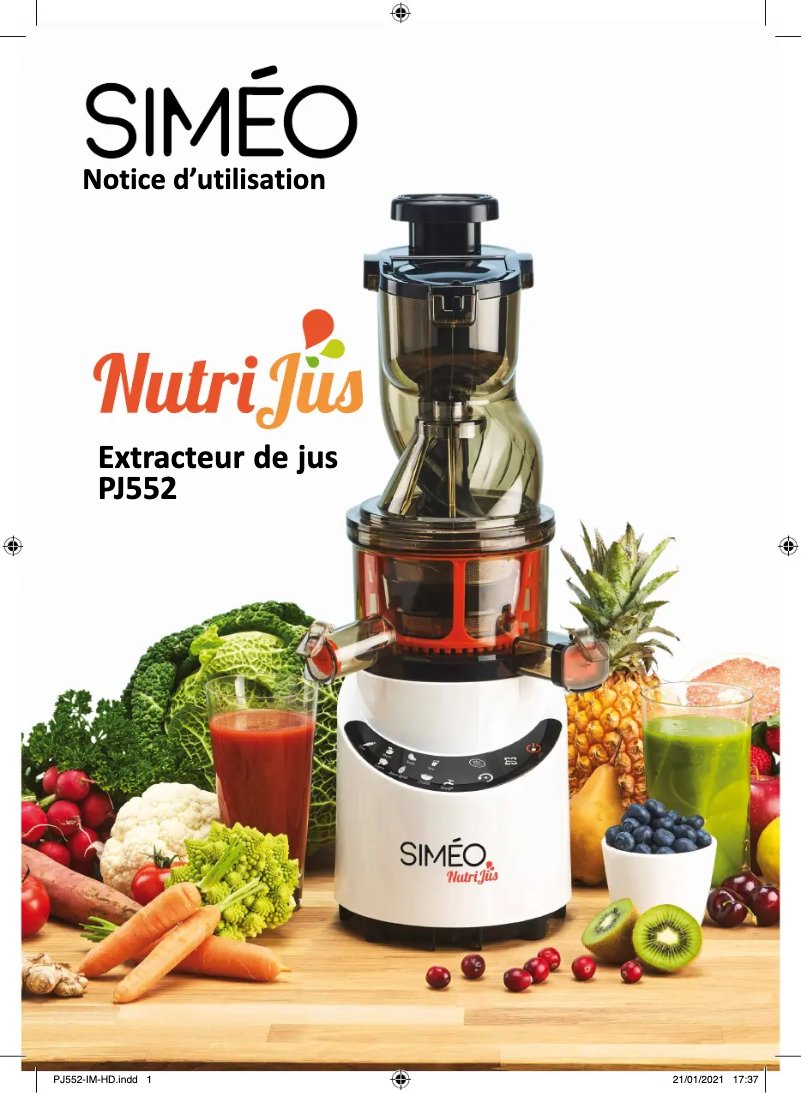 Page 1 de la notice Manuel utilisateur Siméo PJ552