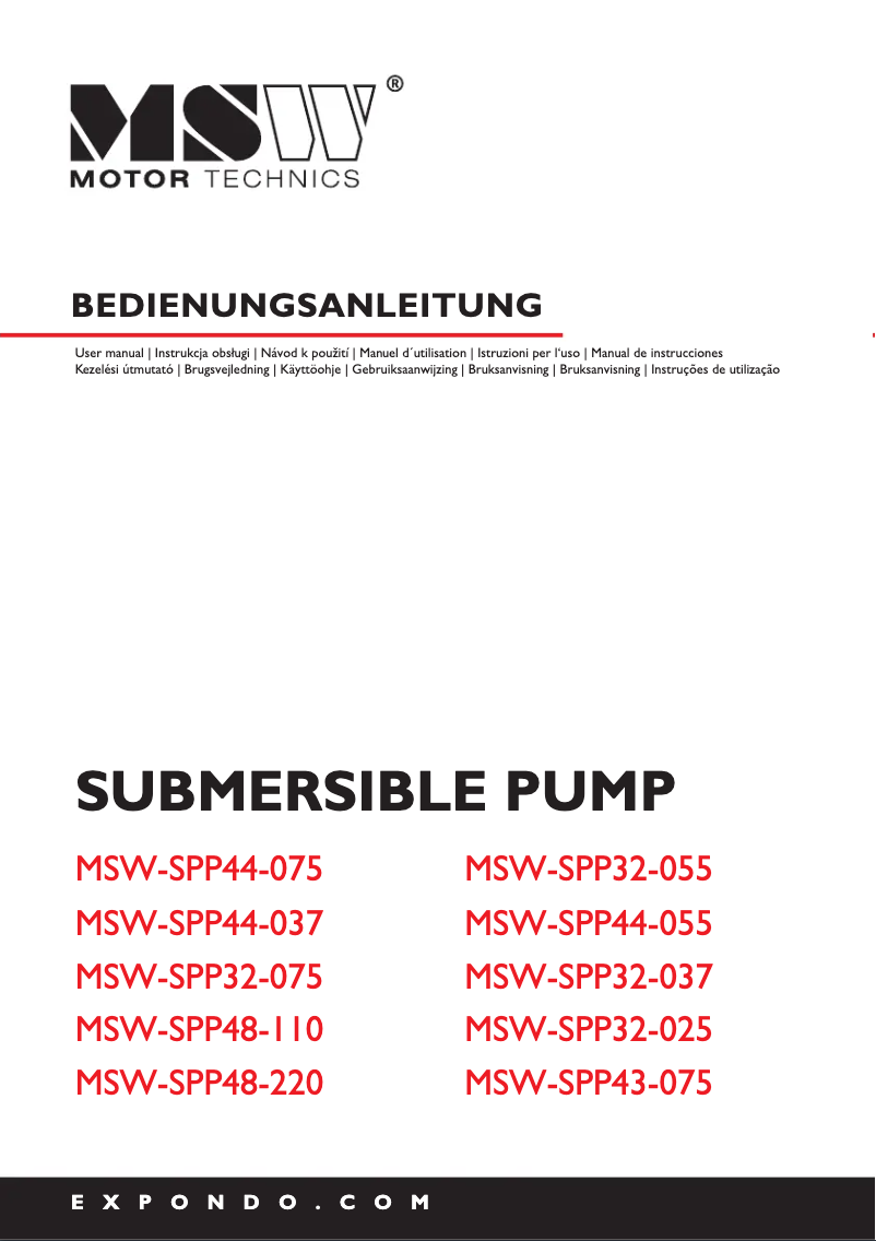 Page 1 of the manual User Manual MSW MSW-SPP48-110