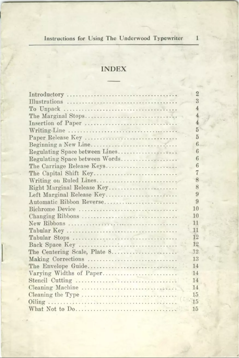 Page 1 of the manual User Manual Underwood 4