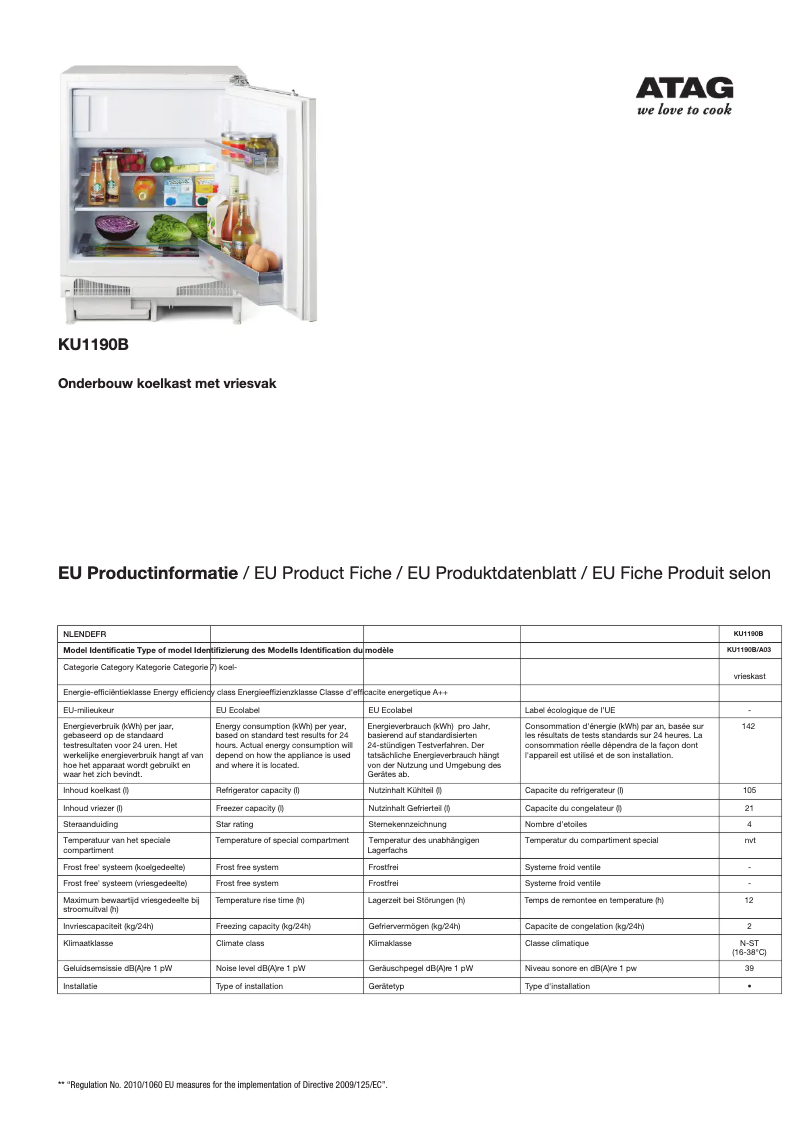 Image de la première page du manuel de l'appareil KU1190B