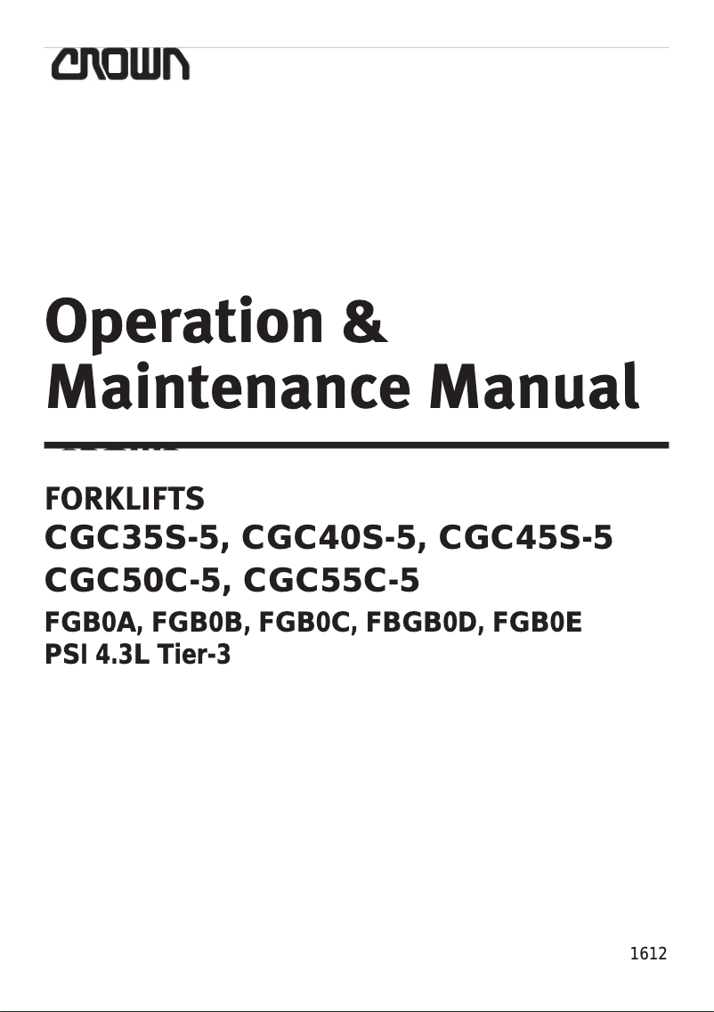 First page image of the manual for CGC35S-5