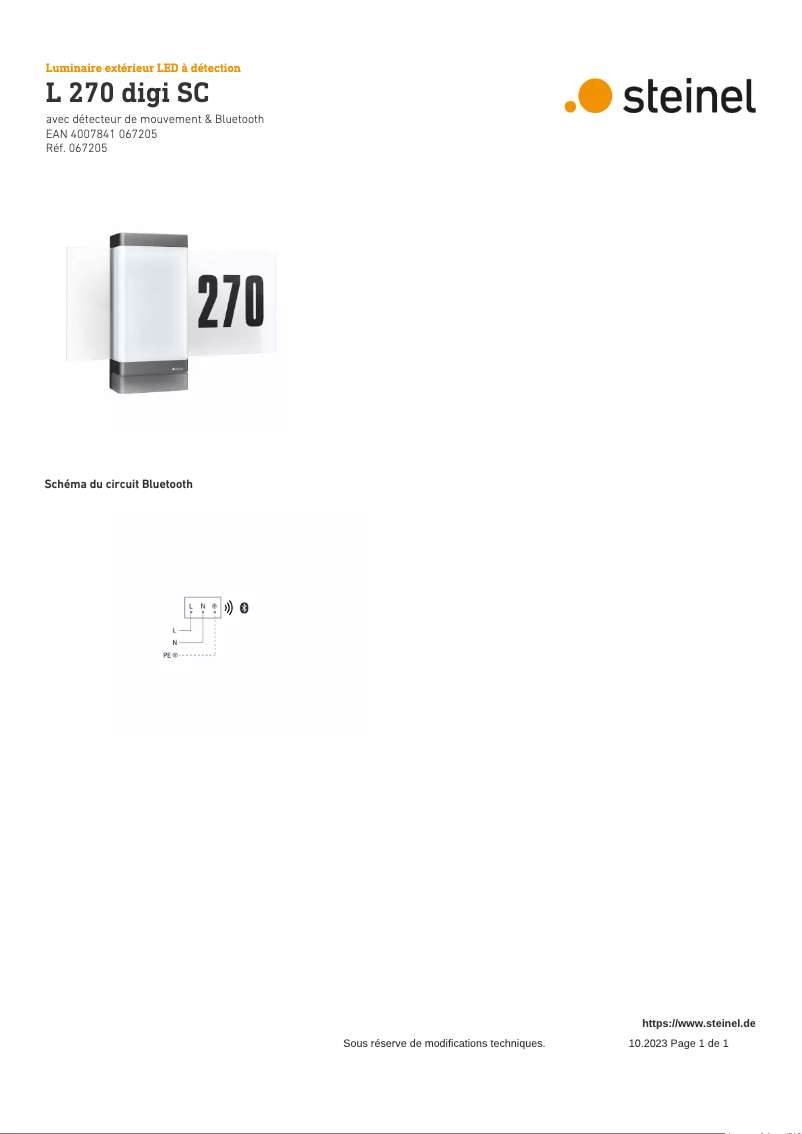 Page 1 of the manual Wiring Diagram Steinel L 270 Digi SC