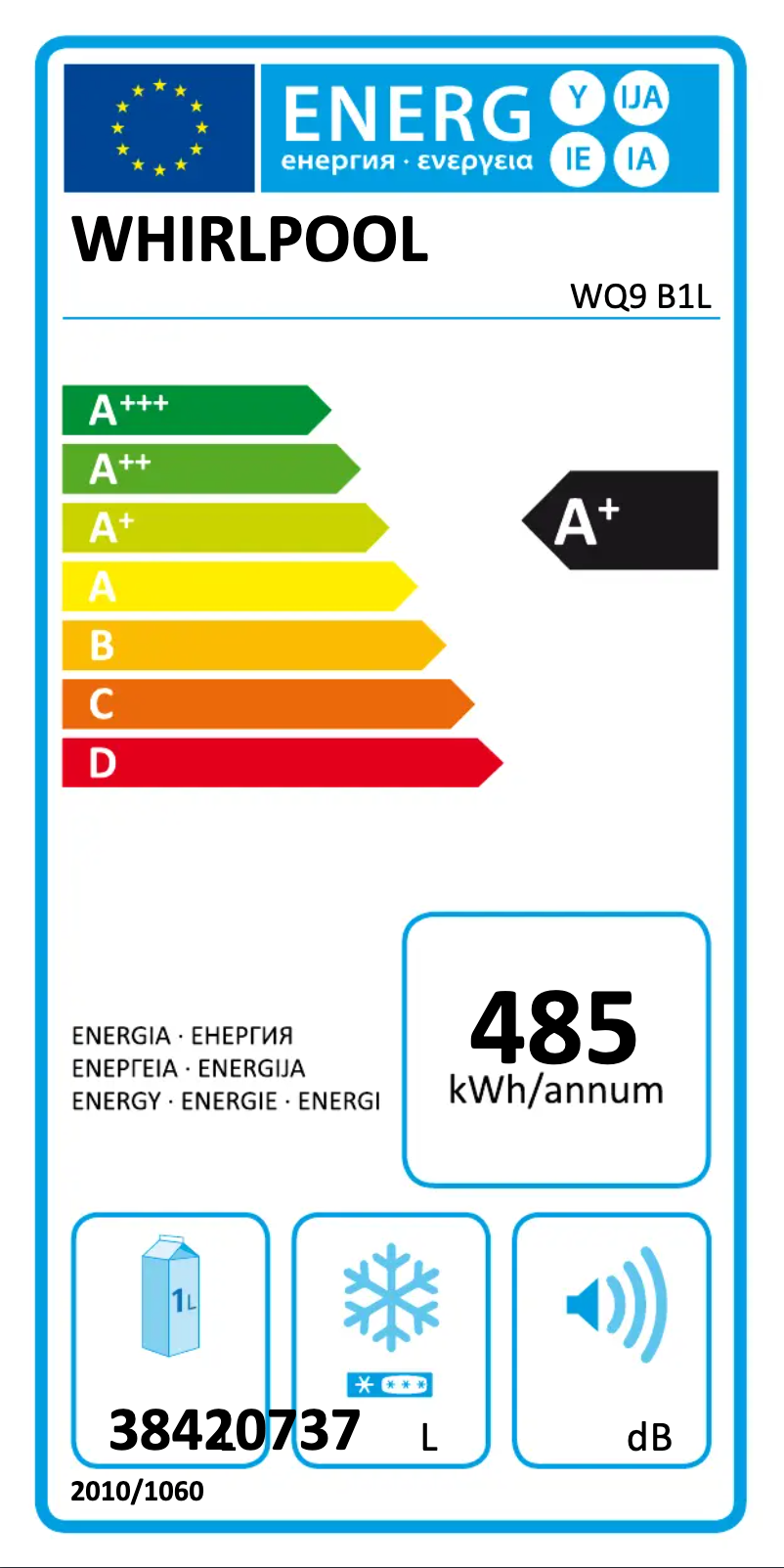 First page image of the manual for WQ9 B1L