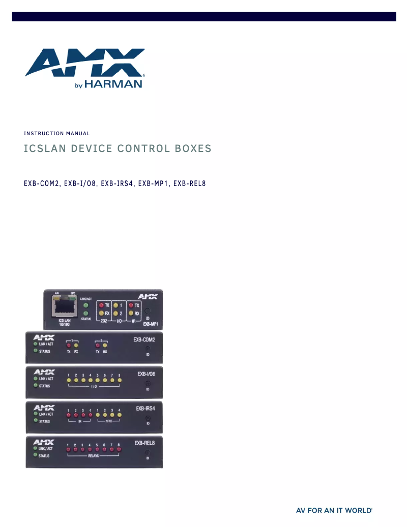 First page image of the manual for EXB-COM2