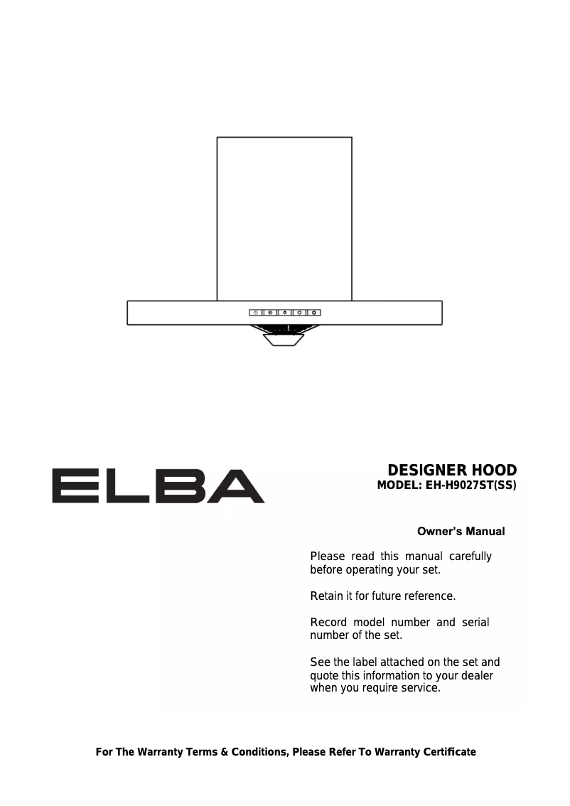 First page image of the manual for ELEGANTE EH-H9027ST(SS)