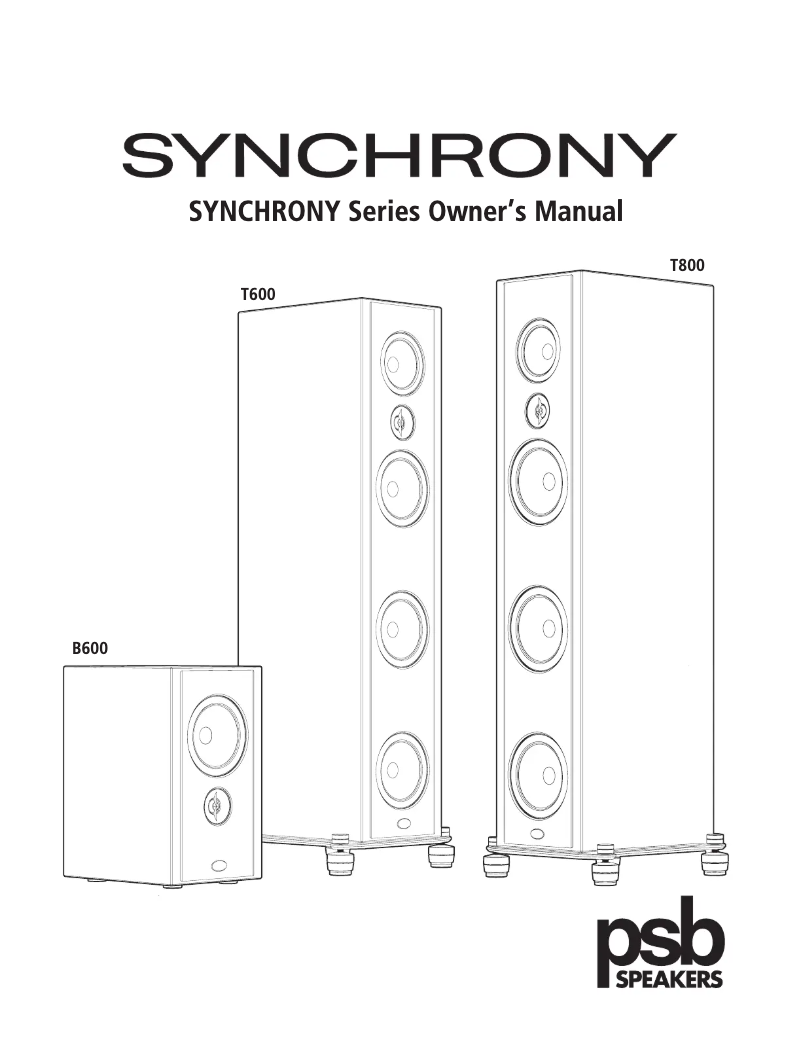 First page image of the manual for Synchrony T800