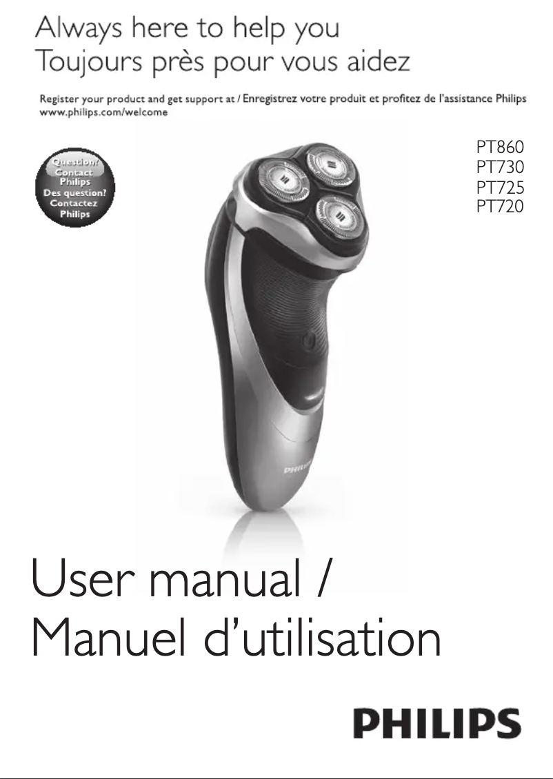 Page 1 of the manual User Manual Philips PowerTouch PT725