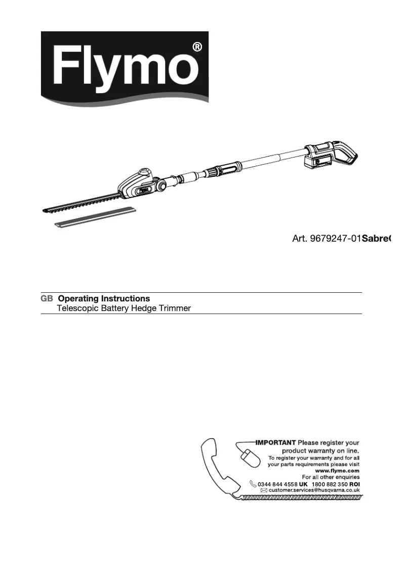 Page 1 de la notice Manuel utilisateur Flymo SabreCut XT 20V Li