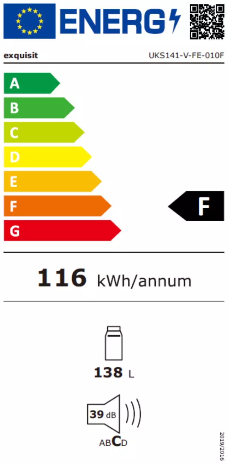 Page 1 of the manual User Manual Exquisit UKS141-V-FE-010F