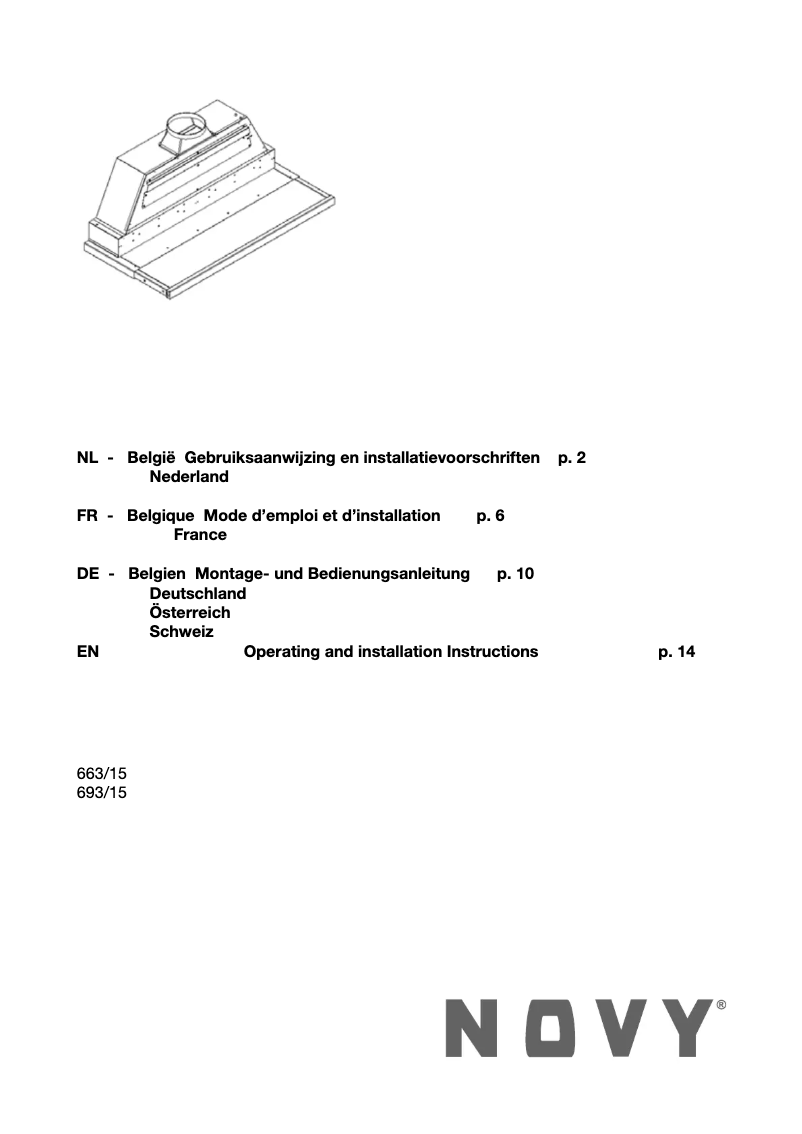 Page 1 of the manual User Manual Novy Move'line 693