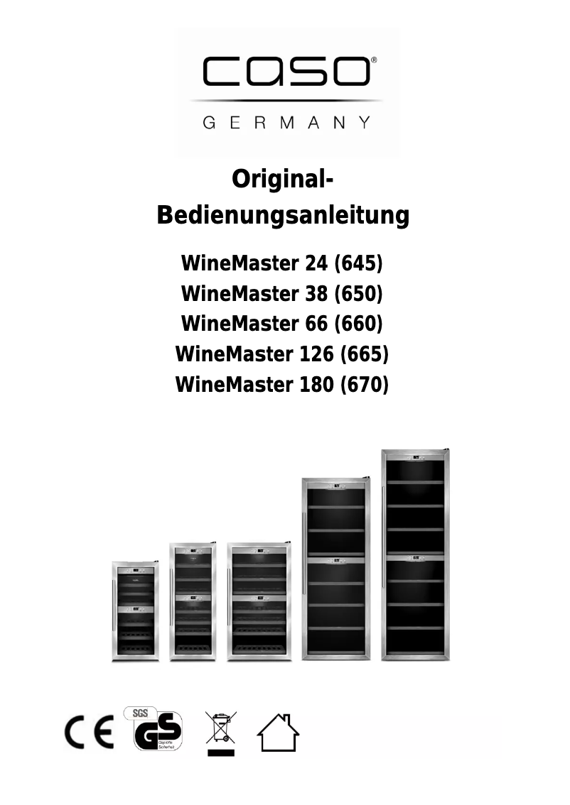 Page 1 of the manual User Manual Caso WineMaster 43