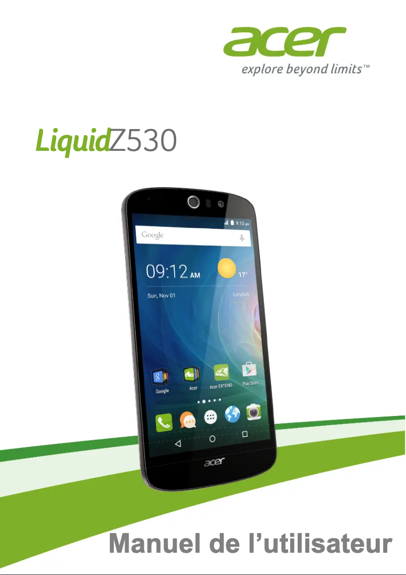 First page image of the manual for Liquid Z530 Duo