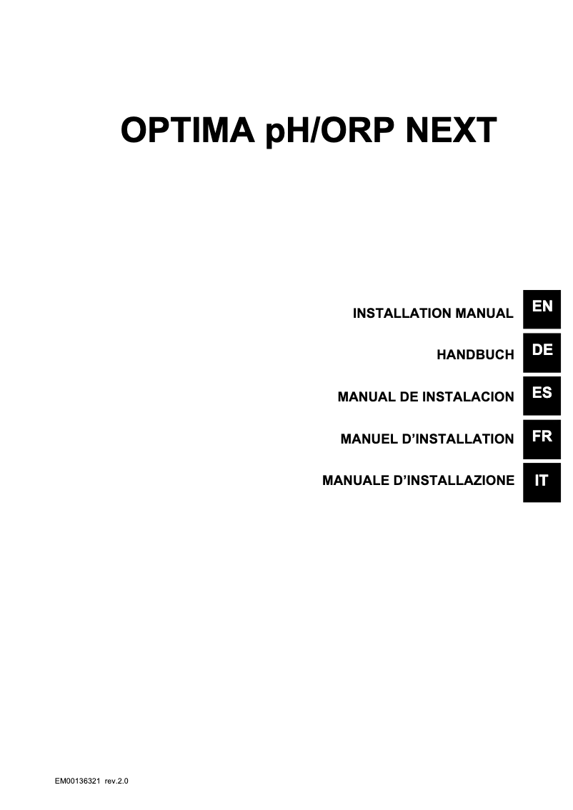 First page image of the manual for Optima