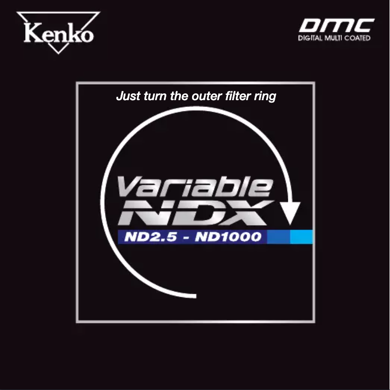 Page 1 of the manual User Manual Kenko Variable NDX Filter 82mm