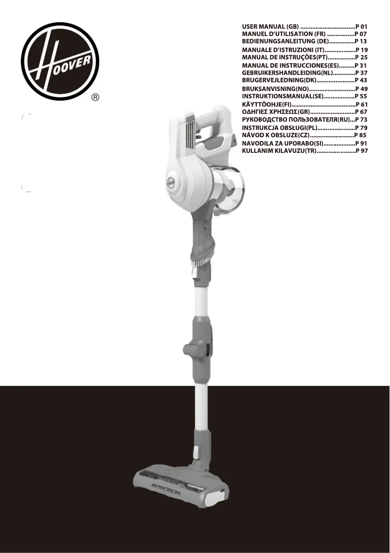 Page 1 of the manual User Manual Hoover HF110H 011