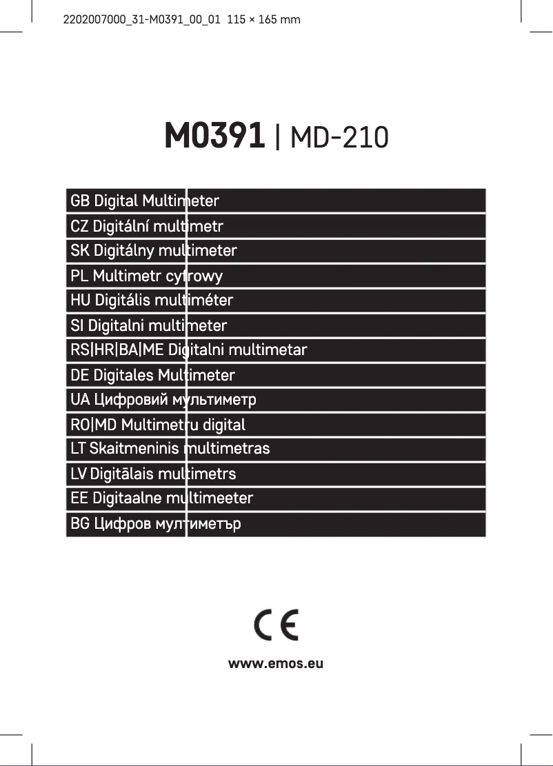 First page image of the manual for M0391