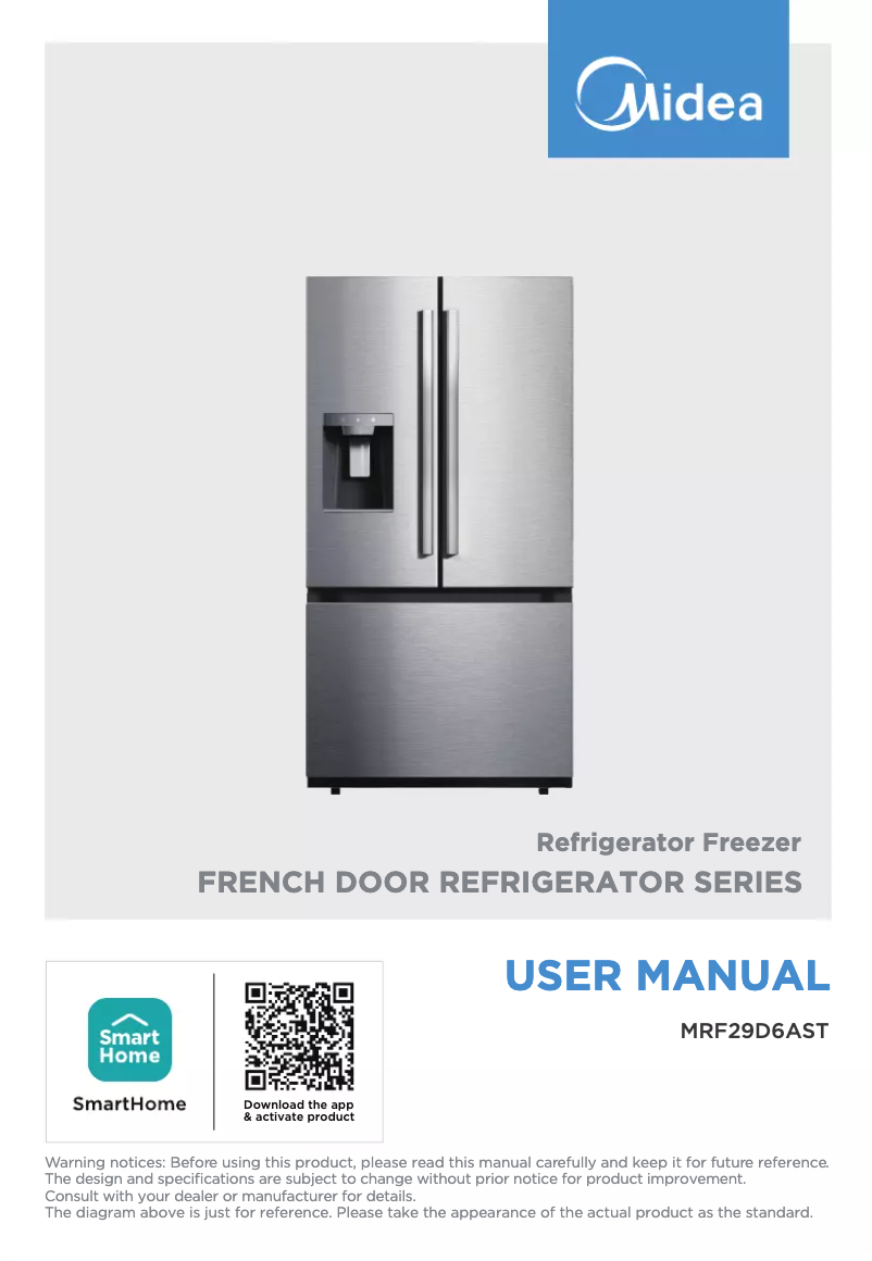 First page image of the manual for MRF29D6AST
