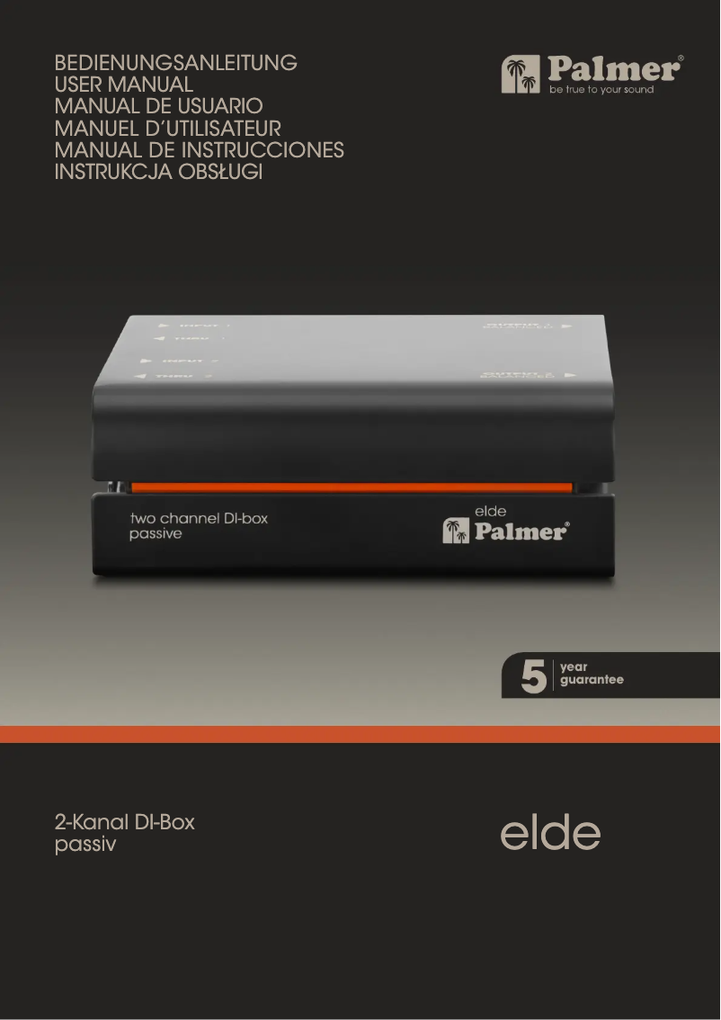 Page 1 of the manual User Manual Palmer Elde