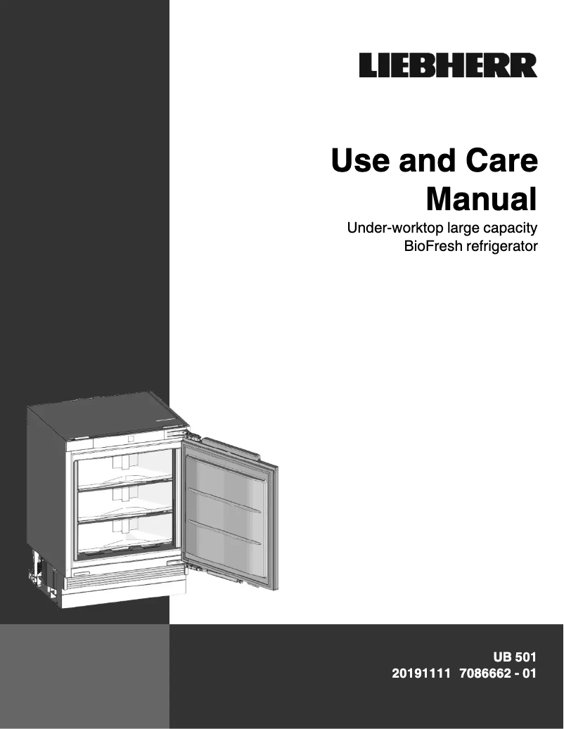 First page image of the manual for UB 501