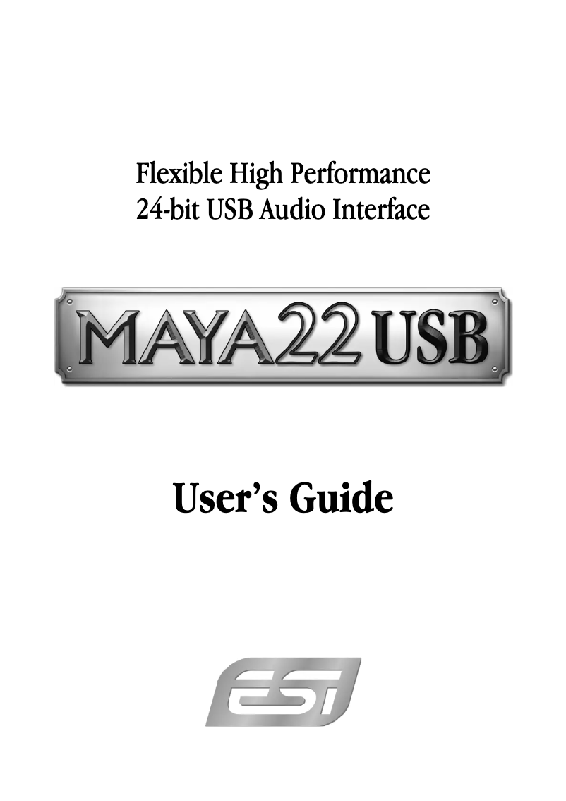 First page image of the manual for MAYA22 USB