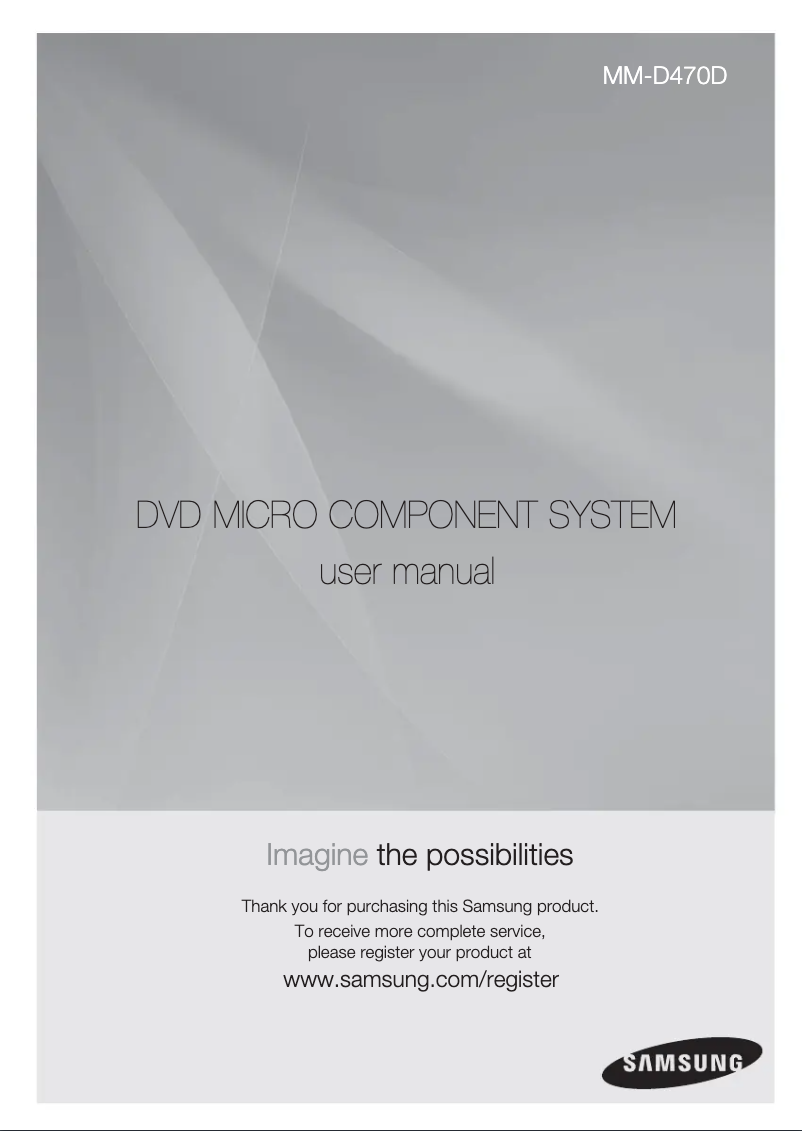 First page image of the manual for MM-D470D