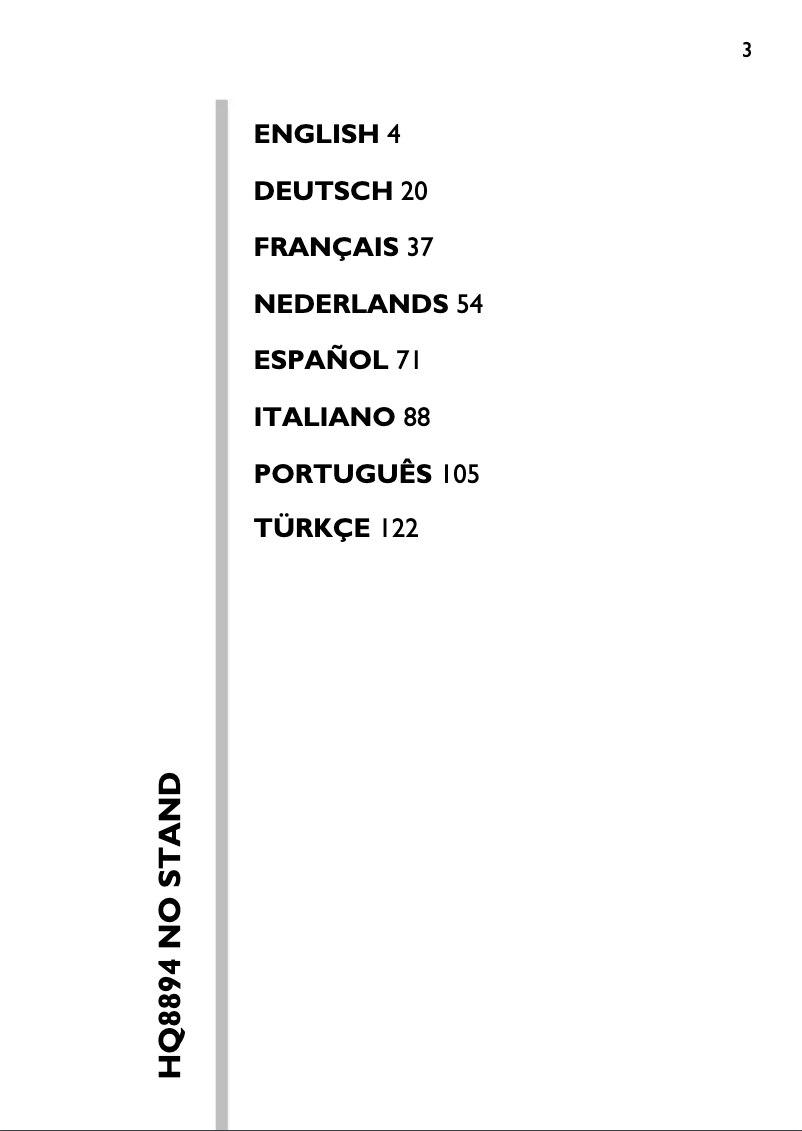 Page 1 of the manual User Manual Philips HQ8894