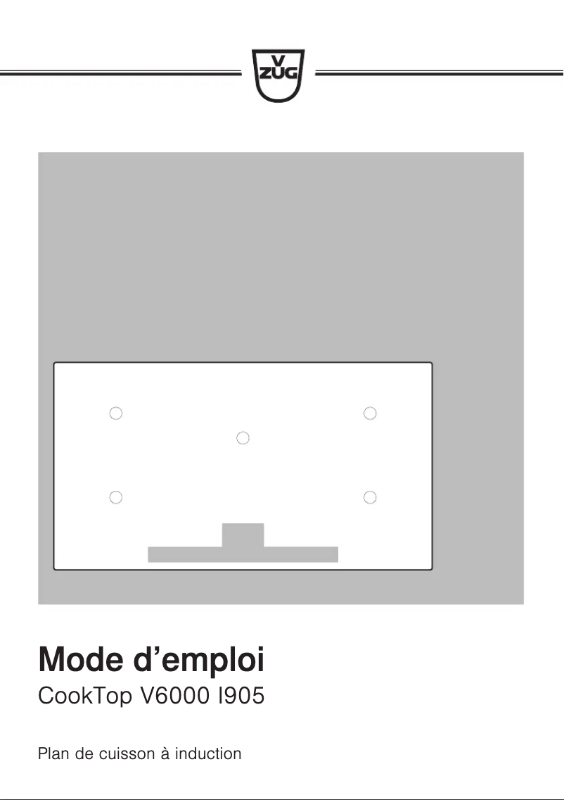 First page image of the manual for CookTop V6000 I905