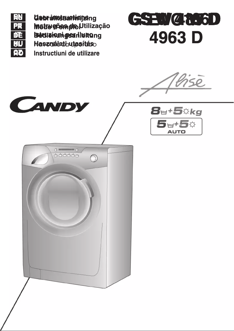 First page image of the manual for GS W485D-S