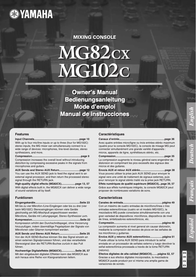 First page image of the manual for MG 82 CX