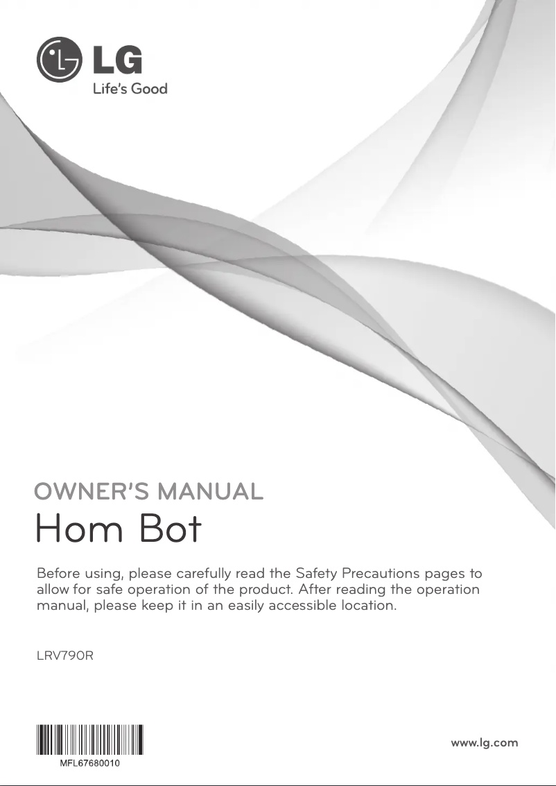 First page image of the manual for Hom-Bot Square LRV790R