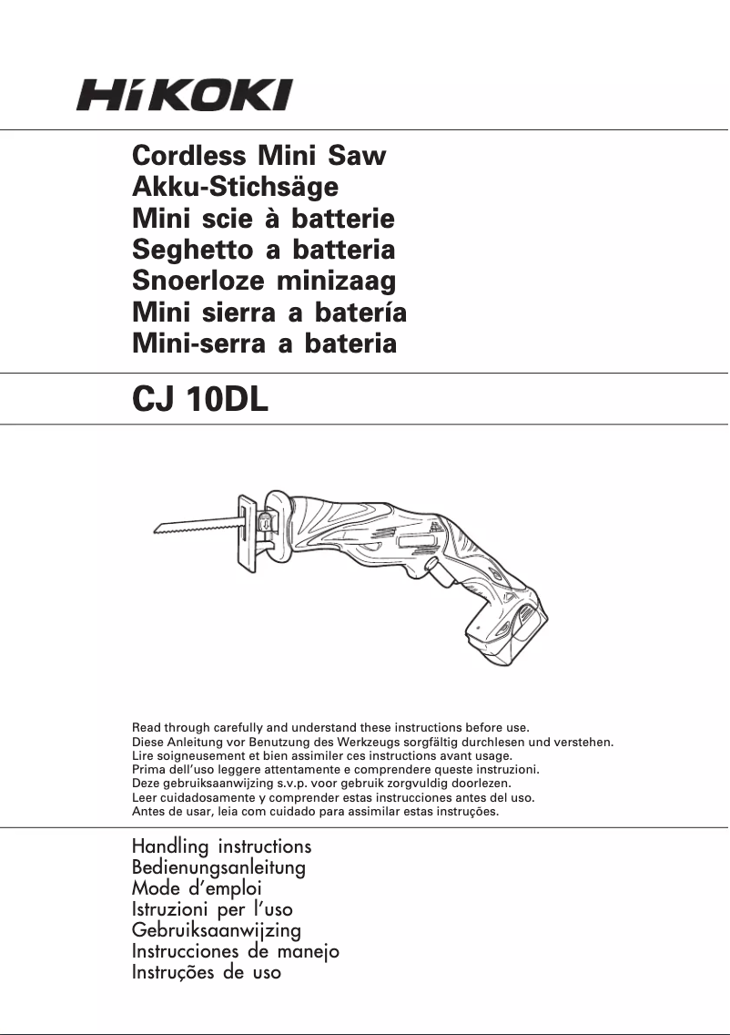 Page 1 of the manual User Manual HiKOKI CJ10DL