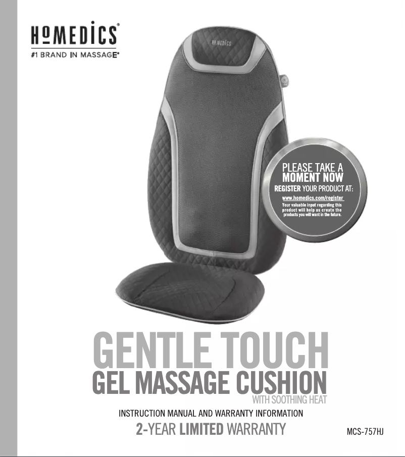 Page 1 of the manual User Manual Homedics MCS-757HJ