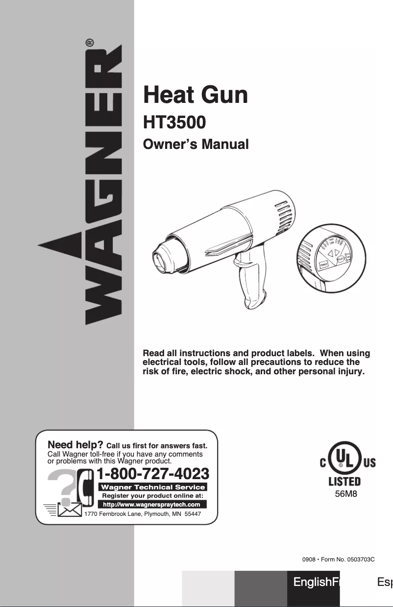 Page 1 of the manual User Manual Wagner HT3500
