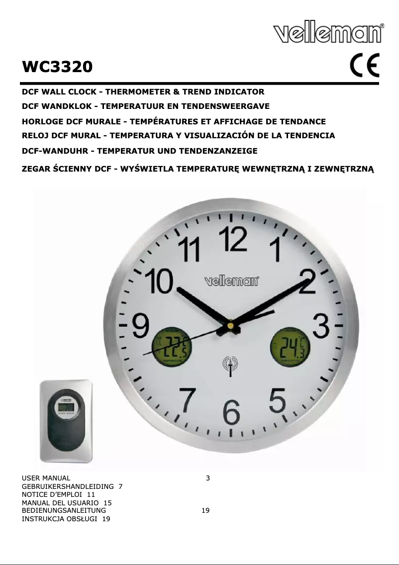 Page 1 of the manual User Manual Velleman WC3320