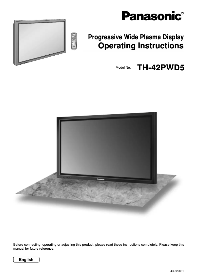 First page image of the manual for TH-42PWD5HY