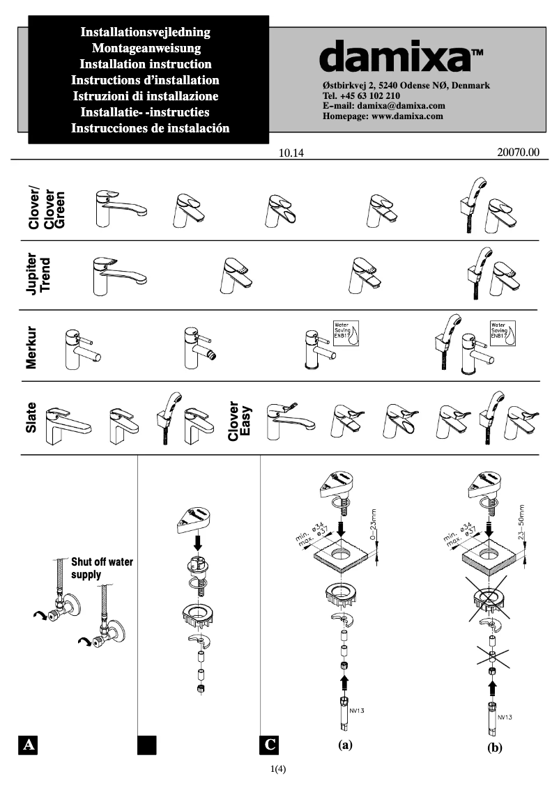 Page 1 of the manual User Manual Damixa 1476700