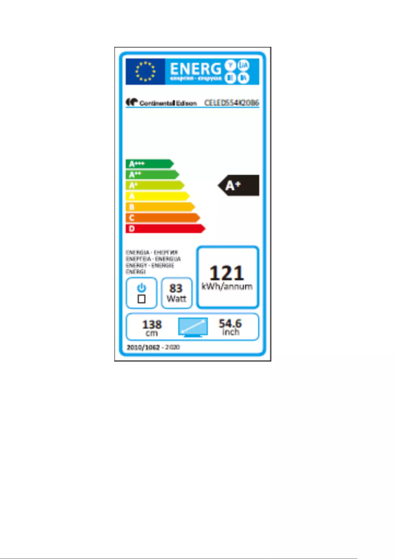 First page image of the manual for CELED554K20B6