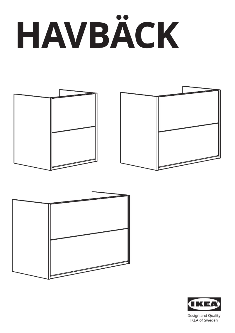 First page image of the manual for HAVBÄCK 305.350.67