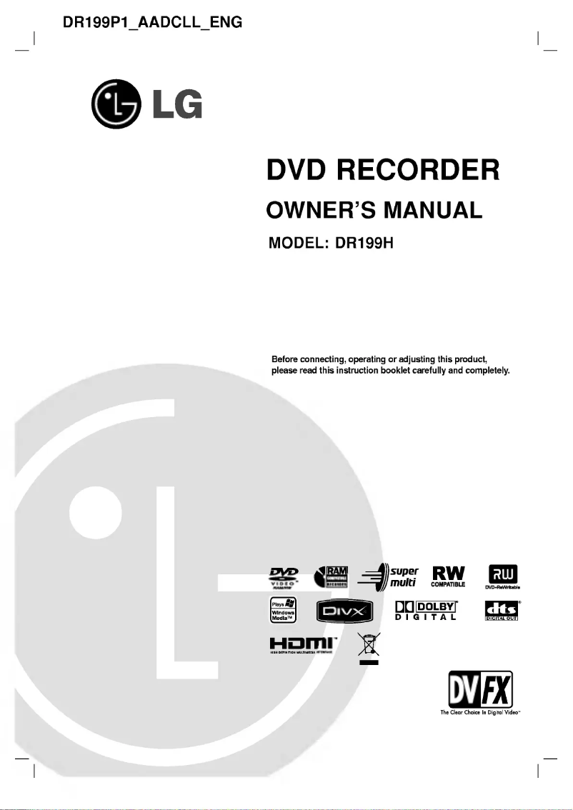 First page image of the manual for DR199H