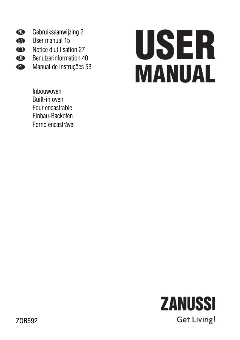 Page 1 of the manual User Manual Zanussi ZOB 592