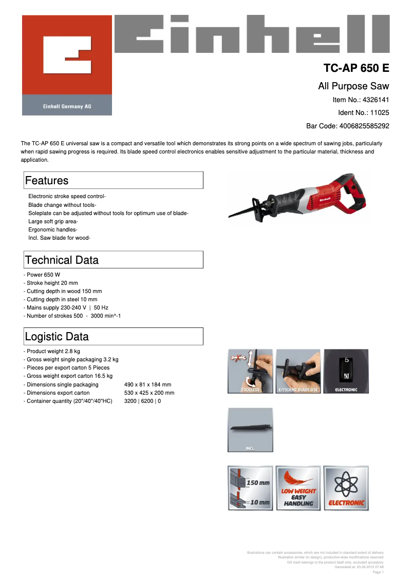 First page image of the manual for TC-AP 650 E