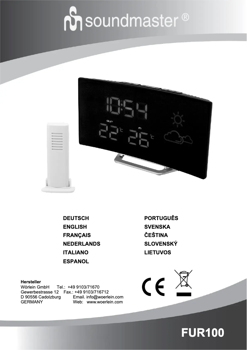 First page image of the manual for FUR100