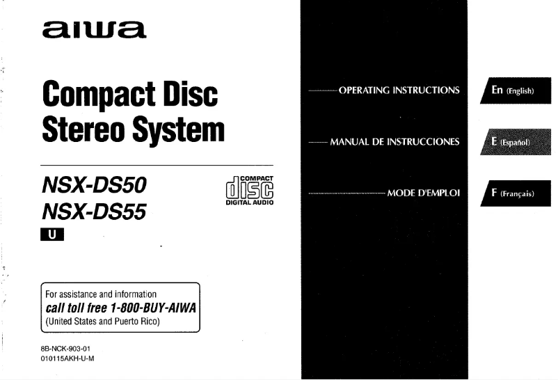 First page image of the manual for NSX-DS55