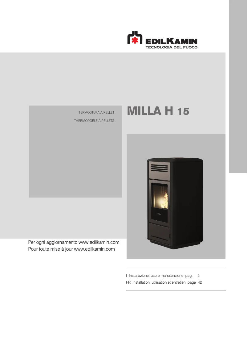 Page 1 of the manual User Manual Edilkamin MILLA H 15