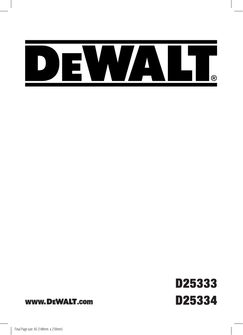 Page 1 of the manual User Manual DeWalt D25335