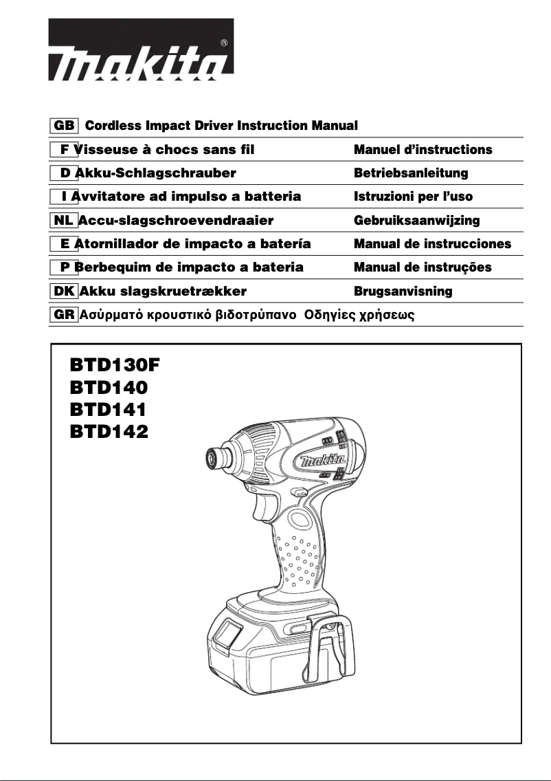 Page 1 of the manual User Manual Makita BTD140RFE