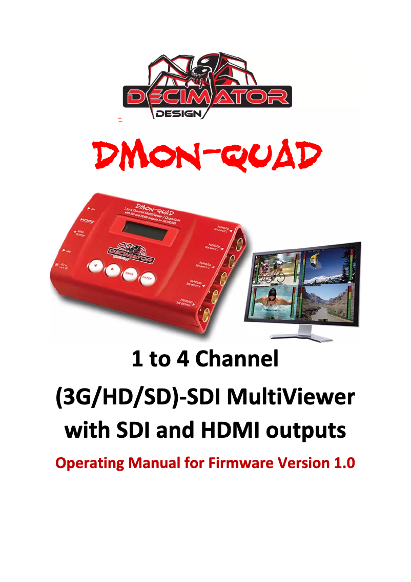 Page 1 of the manual User Manual Decimator DMON-QUAD